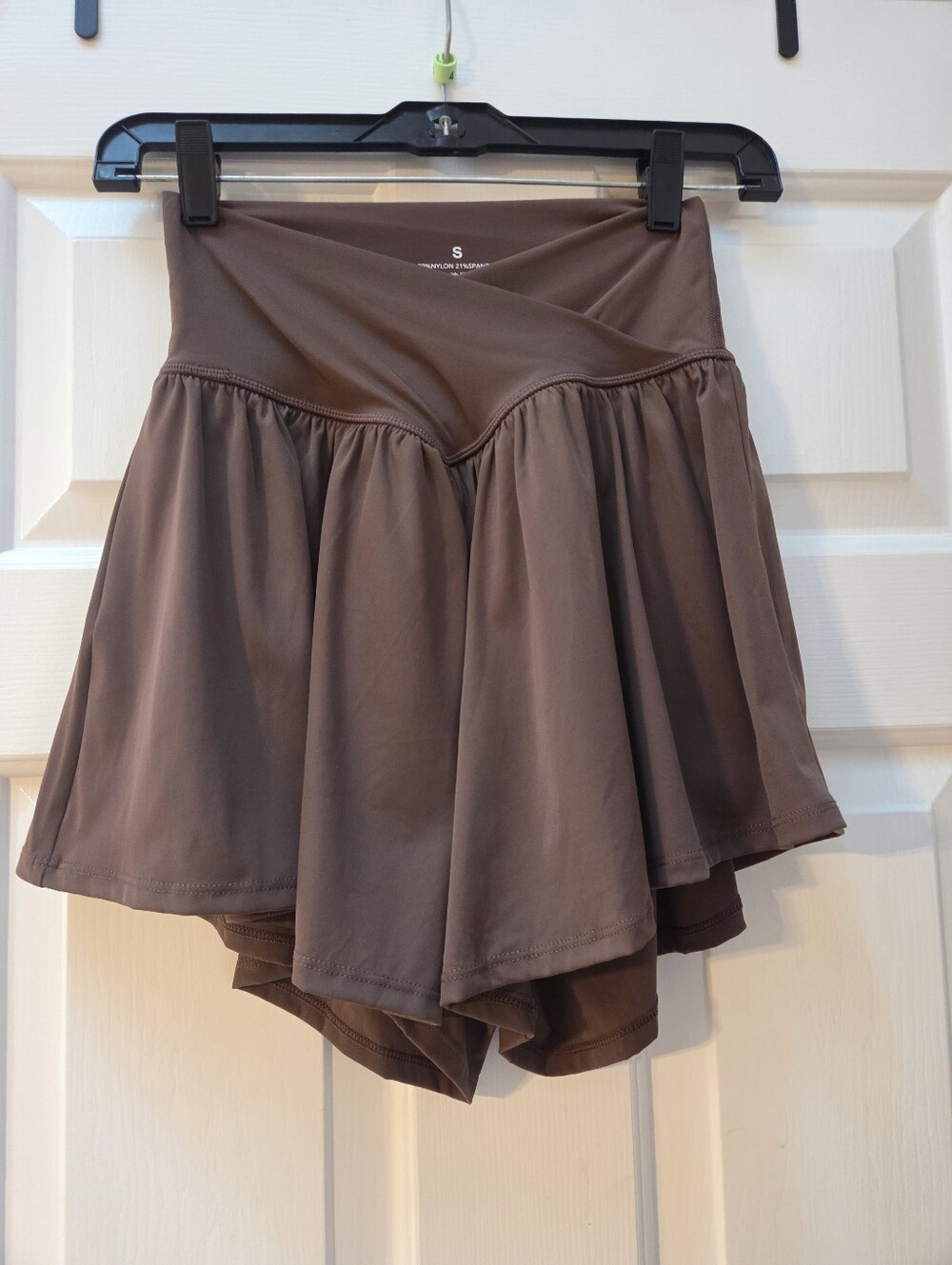 NWOT Women's Brown Athletic Skirt with Built-In Shorts